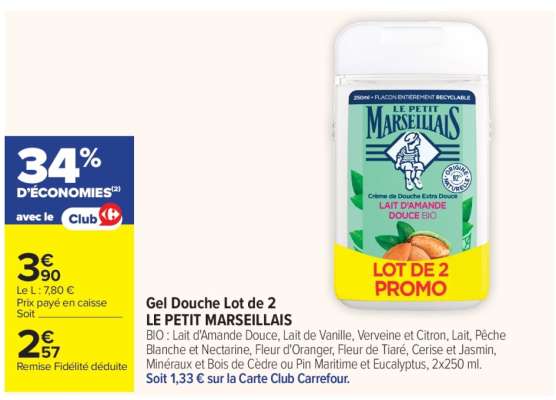 Gel Douche Lot de 2 LE PETIT MARSEILLAIS