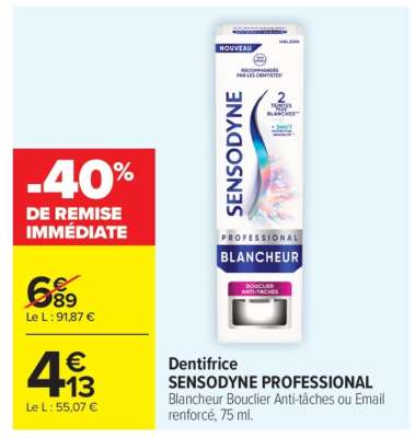 Dentifrice SENSODYNE PROFESSIONAL
