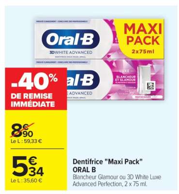 Dentifrice 'Maxi Pack' ORAL B