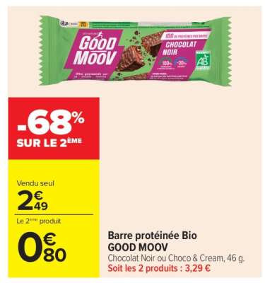 Barre protéinée Bio GOOD MOOV