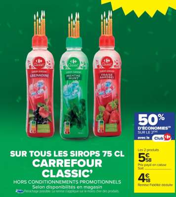 Carrefour Classic' Sirop 75 cl
