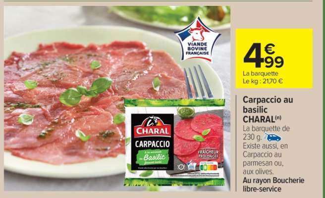 Carpaccio Au Basilic Charal