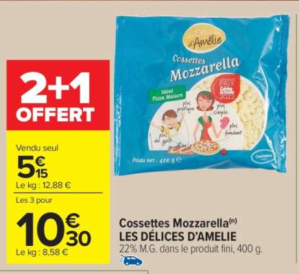 Cossettes Mozzarella