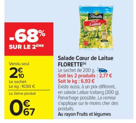 Salade Cœur de Laitue FLORETTE(s)