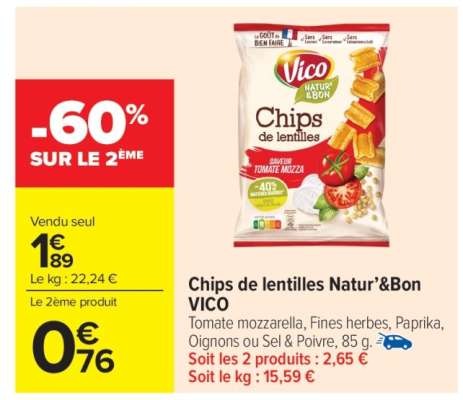Chips De Lentilles Natur' & Bon Vico