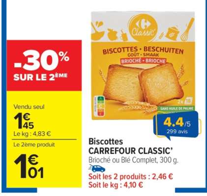 Biscottes CARREFOUR CLASSIC'