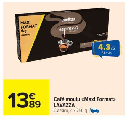 Café moulu «Maxi Format» LAVAZZA