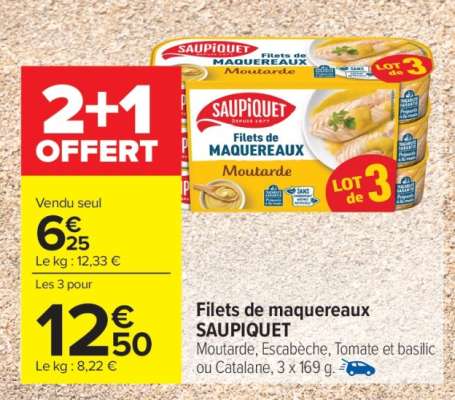 FILETS DE MAQUEREAUX 'SAUPIQUET'