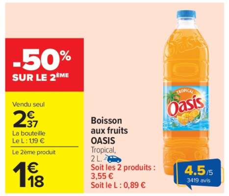 Boisson aux fruits OASIS Tropical