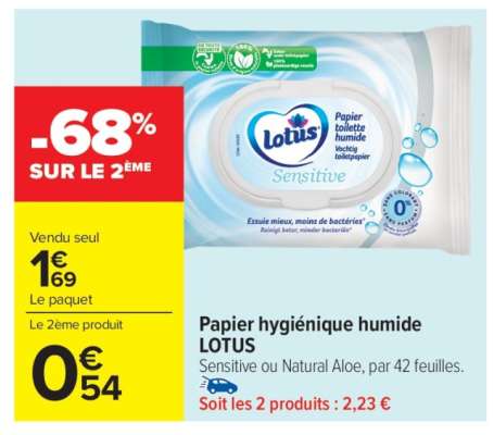 Papier hygiénique humide LOTUS