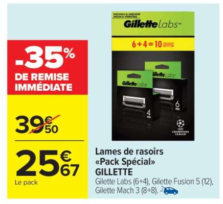 Lames de rasoirs «Pack Spécial» GILLETTE