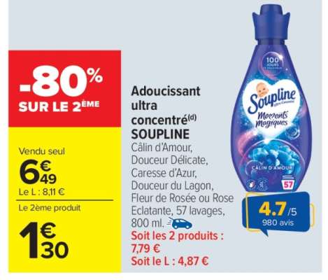 Adoucissant ultra concentré SOUPLINE