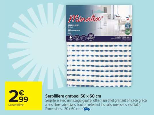 Serpillière grat-sol 50 x 60 cm