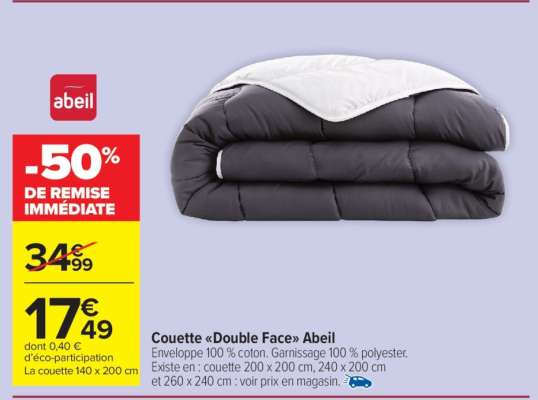 Couette «Double Face» Abeil