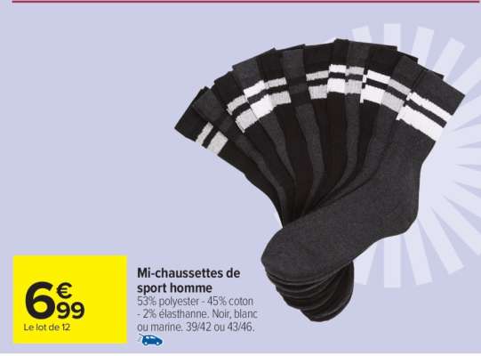 Mi-chaussettes de sport homme
