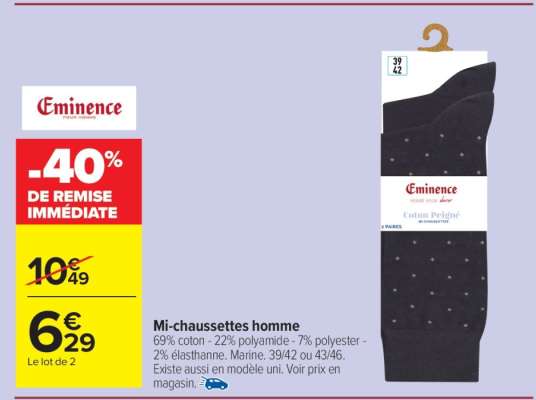 Mi-chaussettes homme
