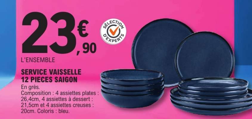 SERVICE VAISSELLE 12 PIECES SAIGON
