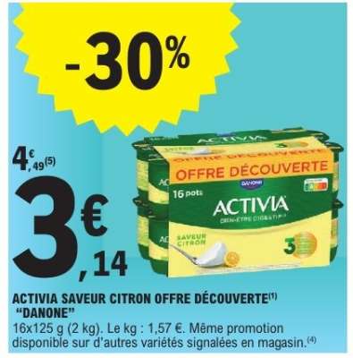 ACTIVIA SAVEUR CITRON OFFRE DÉCOUVERTE