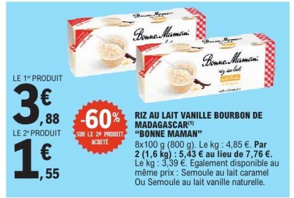 Riz au Lait Vanille Bourbon de Madagascar 'Bonne Maman'