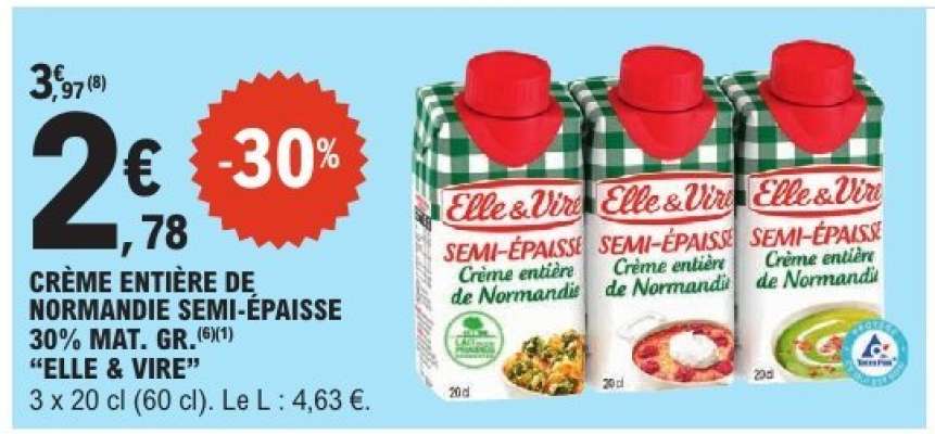 CRÈME ENTIÈRE DE NORMANDIE SEMI-ÉPAISSE