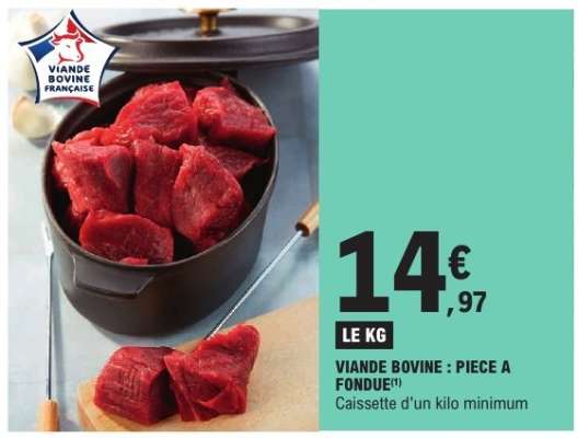 Viande bovine : pièce à fondue