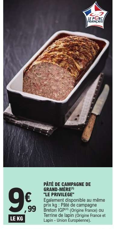 PÂTÉ DE CAMPAGNE DE GRAND-MERE "LE PRIVILÈGE"