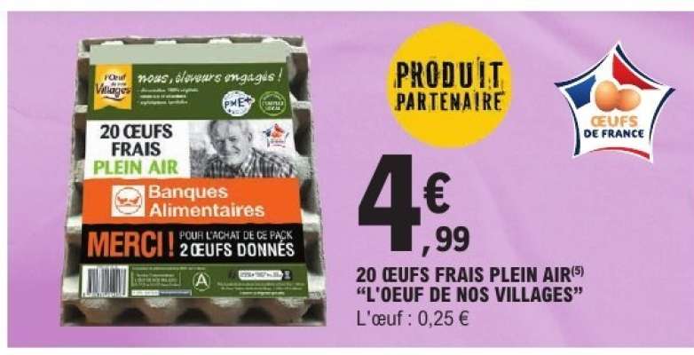 20 ŒUFS FRAIS PLEIN AIR "L'ŒUF DE NOS VILLAGES"