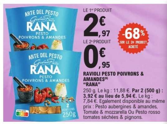 RAVIOLI PESTO POIVRONS & AMANDES "RANA"