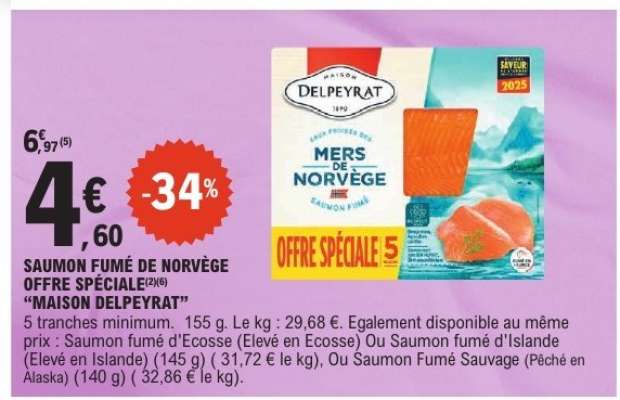 SAUMON FUMÉ DE NORVÈGE OFFRE SPÉCIALE
