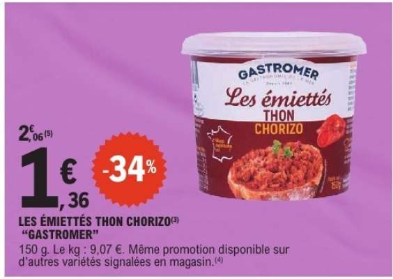 LES ÉMIETTÉS THON CHORIZO "GASTROMER"