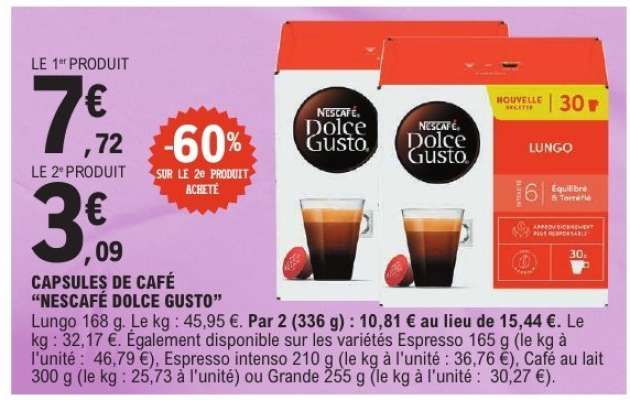 CAPSULES DE CAFÉ "NESCAFÉ DOLCE GUSTO"