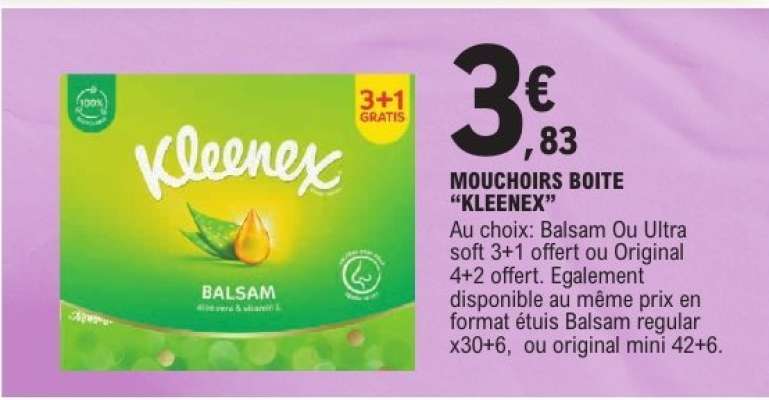 MOUCHOIRS BOÎTE "KLEENEX"