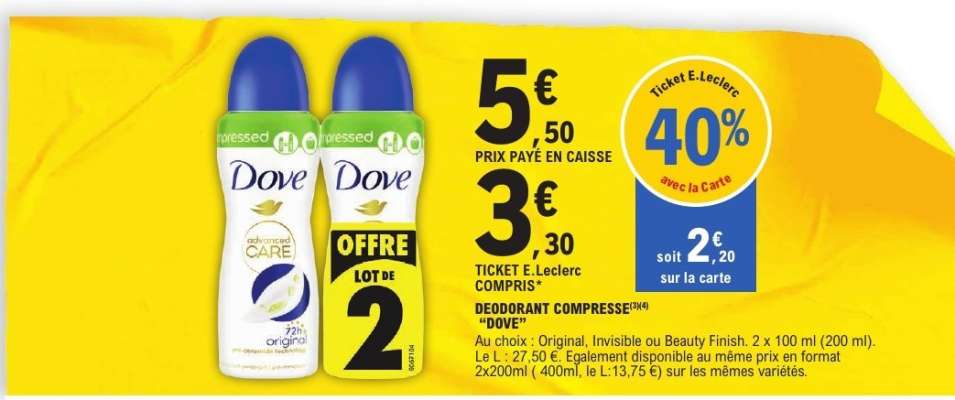 Dove Déodorant Compressé