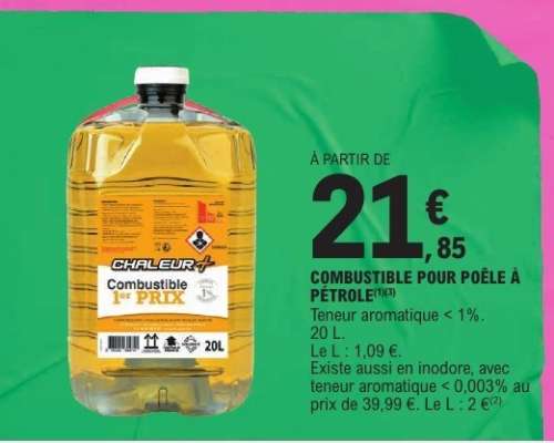 COMBUSTIBLE POUR POÊLE À PÉTROLE