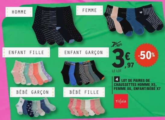 Lot de paires de chaussettes