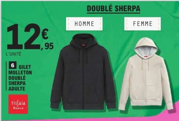 Gilet Molleton Doublé Sherpa Adulte