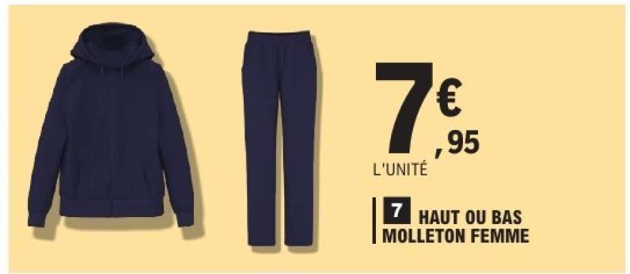 HAUT OU BAS MOLLETON FEMME