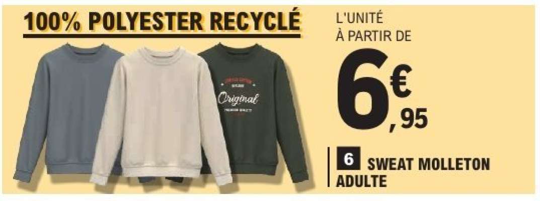 SWEAT MOLLETON ADULTE