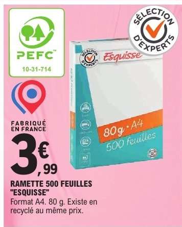 RAMETTE 500 FEUILLES "ESQUISSE"