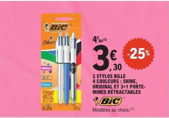 BIC 3 Stylos Bille