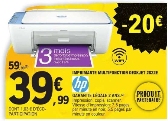 IMPRIMANTE MULTIFONCTION DESKJET 2822E