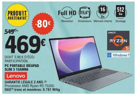 PC PORTABLE IDEAPAD SLIM 3 15AMN8