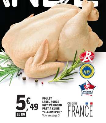 Poulet Label Rouge IGP Périgord Prêt à Cuire 'Blason d'Or'