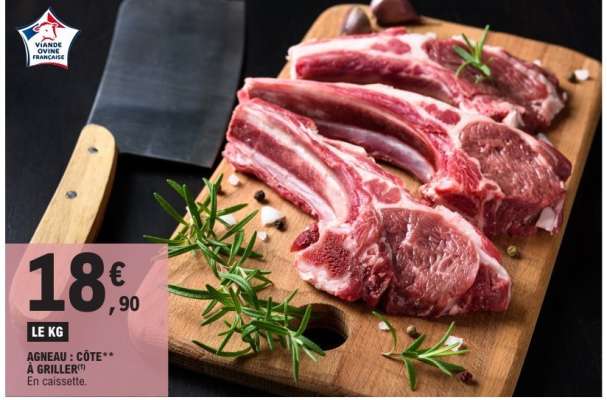 Agneau : côte*** à griller
