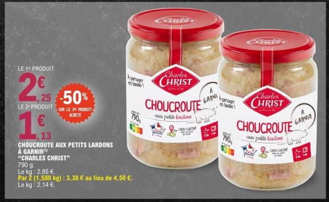 CHOUCROUTE AUX PETITS LARDONS À GARNIR “CHARLES CHRIST”