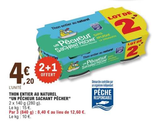 THON ENTIER AU NATUREL "UN PÊCHEUR SACHANT PÊCHER"