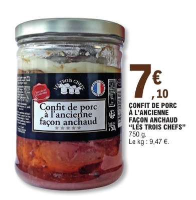 Confit de porc à l'ancienne façon anchois 'Les Trois Chefs'