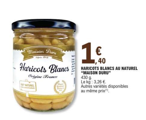 HARICOTS BLANCS AU NATUREL "MAISON DURU"
