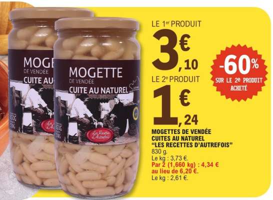 MOGETTES DE VENDÉE CUITES AU NATUREL "LES RECETTES D'AUTREFOIS"