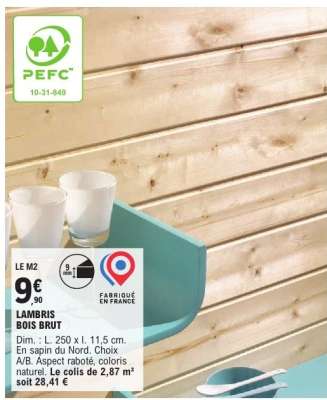 LAMBRIS BOIS BRUT